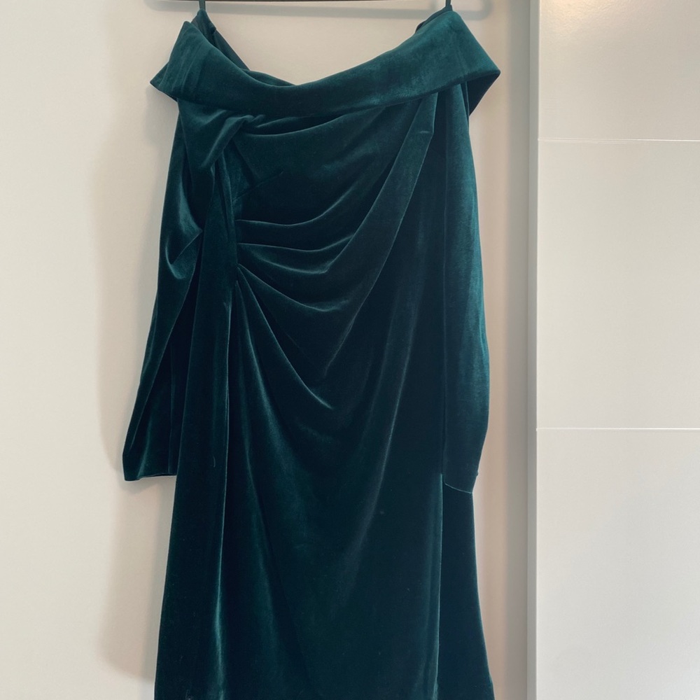 Eliza J Velvet Green Dress